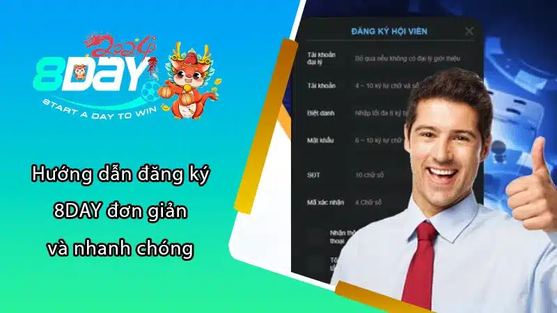 Hướng dẫn đăng ký 8DAY đơn giản và nhanh chóng